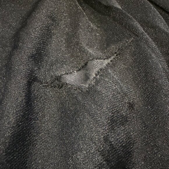 Sears VTG Black Full Slip Dress 32 Womens Lace Trim Adjustable Crepelon Long - Picture 8 of 8